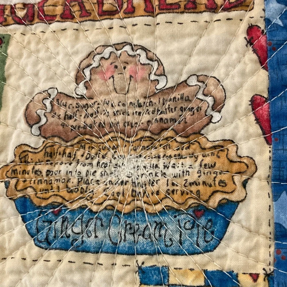 6 Patchwork quilt placemats each unique design gingerbread recipes holiday
